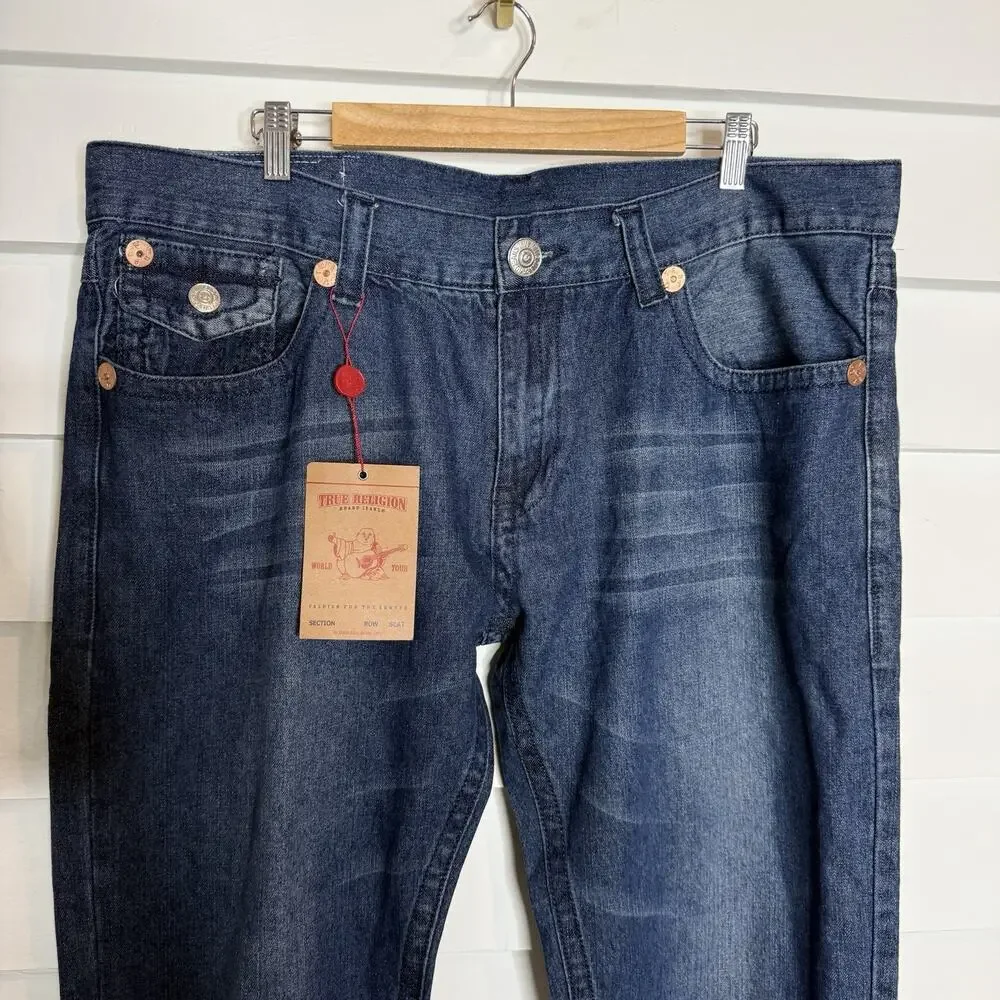 TRUE RELIGION BILLY SUPER T Big Flap Bootcut Relaxed Men's Jeans 42 x 33 NWT